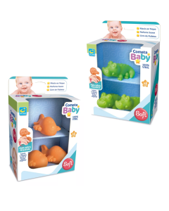 Kit com 3 Brinquedo Baby Soft Vinil Cometa