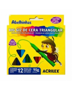 Giz De Cera Triangular 12 Cores R.9312 Acrilex