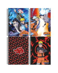 Caderno Universitário Espiral 1x1 Naruto 80 Folhas R.233316 São Domingos